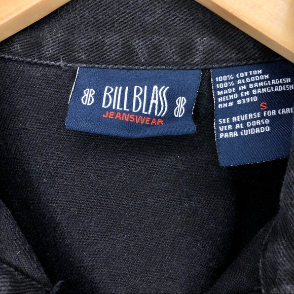 Bill Blass | Jacket | Black 100% Cotton Denim Jacket - Picture 3 of 7